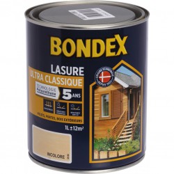 Lasure Ultra Classique - Polyuréthane - 1 L - Incolore - BONDEX - Lasures et Vernis - BR-260433