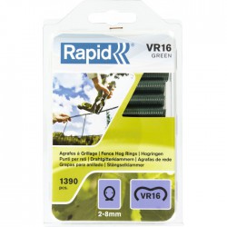 Agrafes à  grillage plastifiées vertes - VR16 - Lot de 1390 - RAPID - Accessoires pose grillage - BR-299088