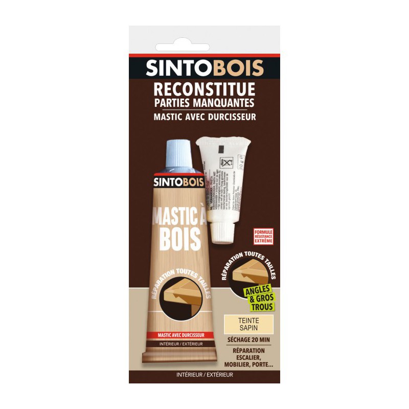Reconstitue bois pour parties manquantes (angles, gros trous) - Teinte sapin - 80 Grs - SINTO - Réparation et rénovation du b... Reconstitue bois pour parties manquantes (angles, gros trous) - Teinte sapin - 80 Grs - SINTO - Réparation et rénovation du b...