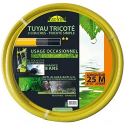 Tuyau tricoté 3 couches TP - 25 M - ⌀ 15 mm - CAP VERT - Tuyaux d'arrosage - BR-508543