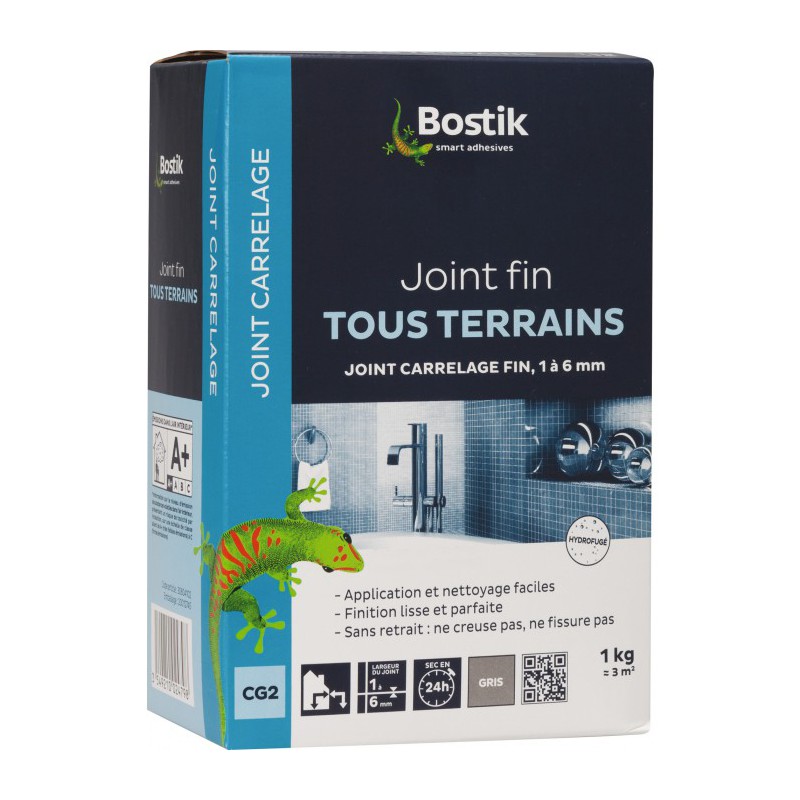 Joint fin en poudre de 1 à  6 mm - Gris - 5 Kgs - BOSTIK - Mastic sanitaire - BR-7002160