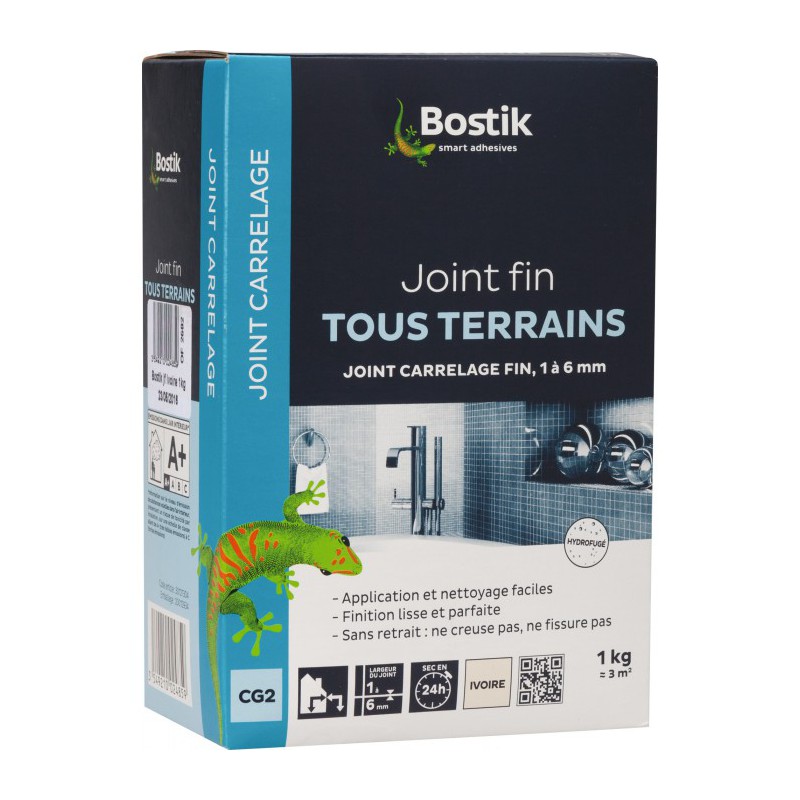 Joint fin en poudre de 1 à  6 mm - Ivoire - 1 Kg - BOSTIK - Joint de carrelage - BR-700188