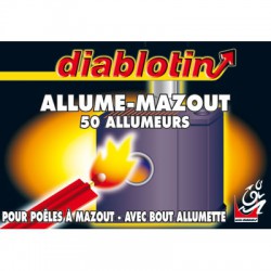 Allume mazout avec bout allumette - 50 pièces - DIABLOTIN - Cheminées / Poêles / Chauffage - BR-750808