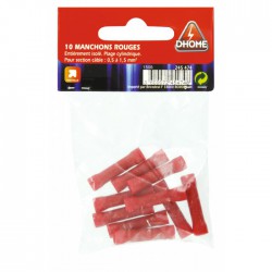 Lot de 10 manchons isolés - Rouge - DHOME - Cosses de connexions électrique - BR-245474