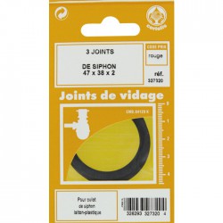 Joint de culot de siphon - 38 x 47 mm - Lot de 3 - GRIPP - Joints de vidage - BR-548766