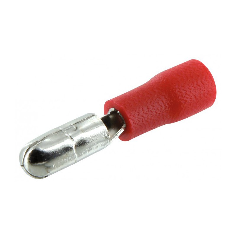 Lot de 10 clips mâles cylindriques ⌀ 4 mm - Rouge - DHOME - Cosses de connexions électrique - BR-245470