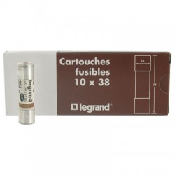 Cartouche domestique cylindrique - 32 A - 38 x 10.3 mm - Lot de 10 - LEGRAND - Fusibles - BR-545368