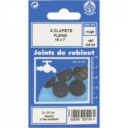 Joint Clapet plein Robinet - 16 x 7 mm - Lot de 5 - GRIPP - Joint clapet plein - BR-547476