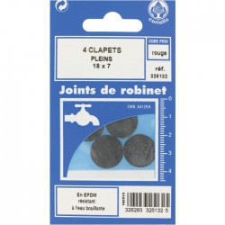 Joint Clapet plein Robinet - 18 x 7 mm - Lot de 4 - GRIPP - Joint clapet plein - SI-877639