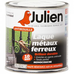 Laque métaux ferreux antirouille - Blanc brillant - 250 ml - JULIEN - Antirouille - 151654D