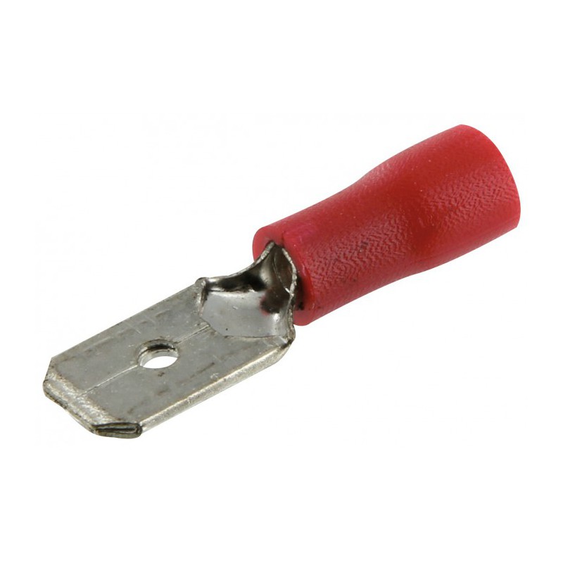 Lot de 10 clips mâles pré isolés ⌀ 6.35 mm - Rouge - DHOME - Cosses de connexions électrique - BR-245466