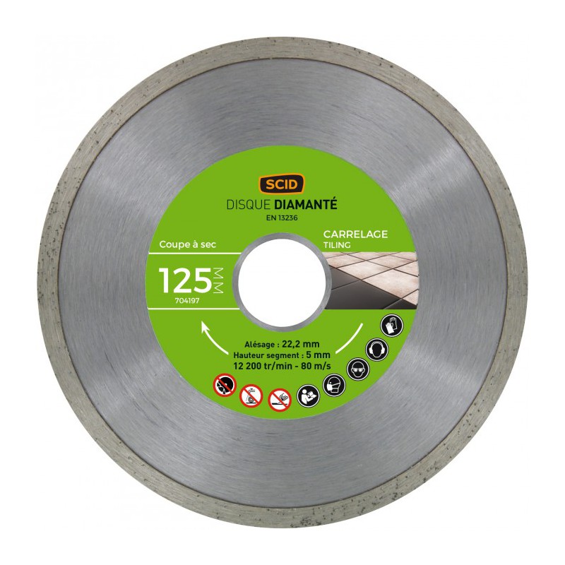 Disque Diamant carreleur - ⌀ 125 mm - SCID - Disque - BR-704197