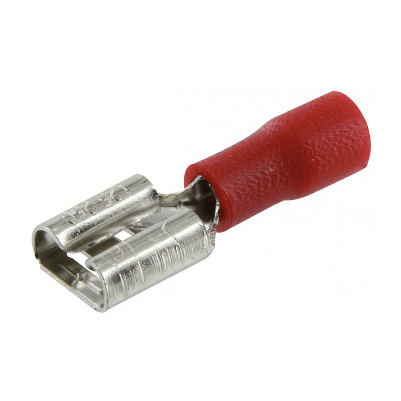 Lot de 10 clips femelles pré isolés ⌀ 6.35 mm - Rouge - DHOME - Cosses de connexions électrique - BR-245462