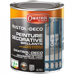 Peinture décorative brillante - Antirouille et finition - Blanc - 750 ml - OWATROL - Antirouille - BR-536563