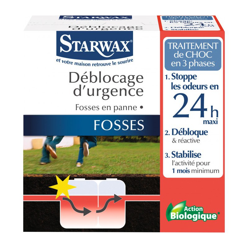 Traitement d'urgence - Fosses bloquées 3x200g - STARWAX - Canalisations / fosses - BR-032493