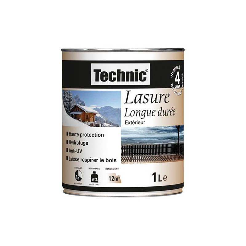 Lasure Incolore Satin 1litre - TECHNIC - Lasures et Vernis - DE-122150