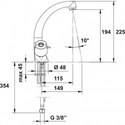 Mélangeur pour lavabo à  bec luxe sans vidage - Tête clapet - "Équinoxe" - SIDER - Robinets / Mitigeurs - SI-225860