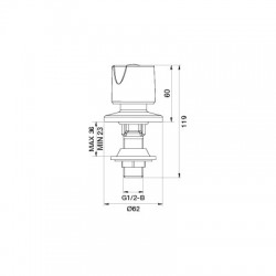 Robinet de bidet encastré - Tête clapet - "Équinoxe" - SIDER - Robinets / Mitigeurs - SI-225873