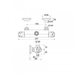 Mitigeur thermostatique pour douche 2 sorties - Robinets / Mitigeurs - SI-285213