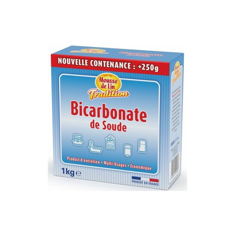 Mousse de Lin Tradition Bicarbonate de Soude - 1 Kg - Produits multi-usages - RE040012 Mousse de Lin Tradition Bicarbonate de Soude - 1 Kg - Produits multi-usages - RE040012
