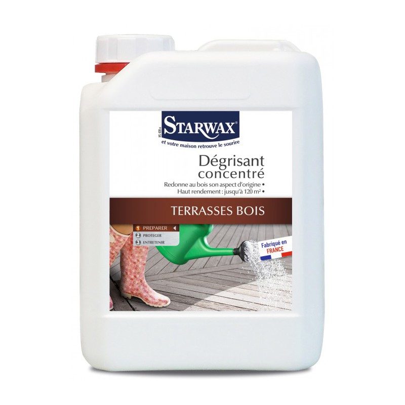 Décrassant concentré pour terrasse bois - 2 L - STARWAX - Entretien du bois - BR-013987 Décrassant concentré pour terrasse bois - 2 L - STARWAX - Entretien du bois - BR-013987