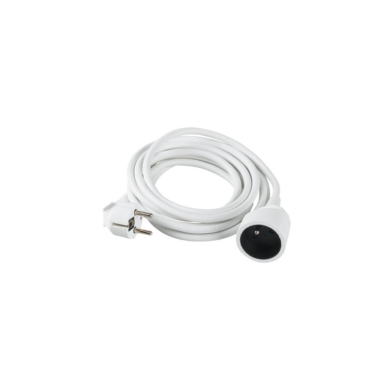 Rallonge câble souple blanc 5 M - 3 x 1.5 mm - DHOME - Rallonges électriques - BR-243027