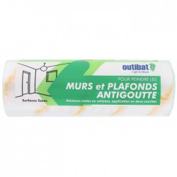 Manchon pour rouleau anti goutte - Murs / plafonds - 180 x 48 mm - OUTIBAT - Manchons pour rouleau de peinture - BR-147283