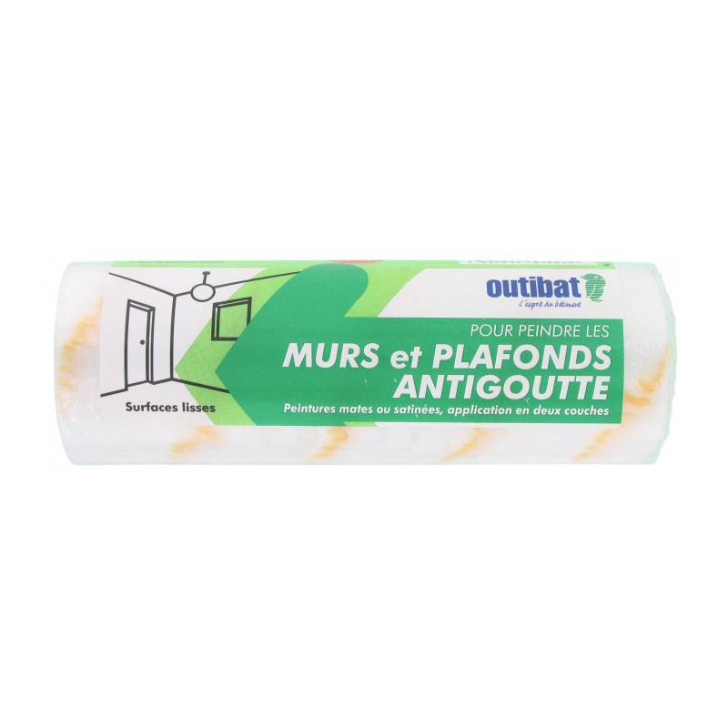 Manchon pour rouleau anti goutte - Murs / plafonds - 180 x 48 mm - OUTIBAT - Manchons pour rouleau de peinture - BR-147283