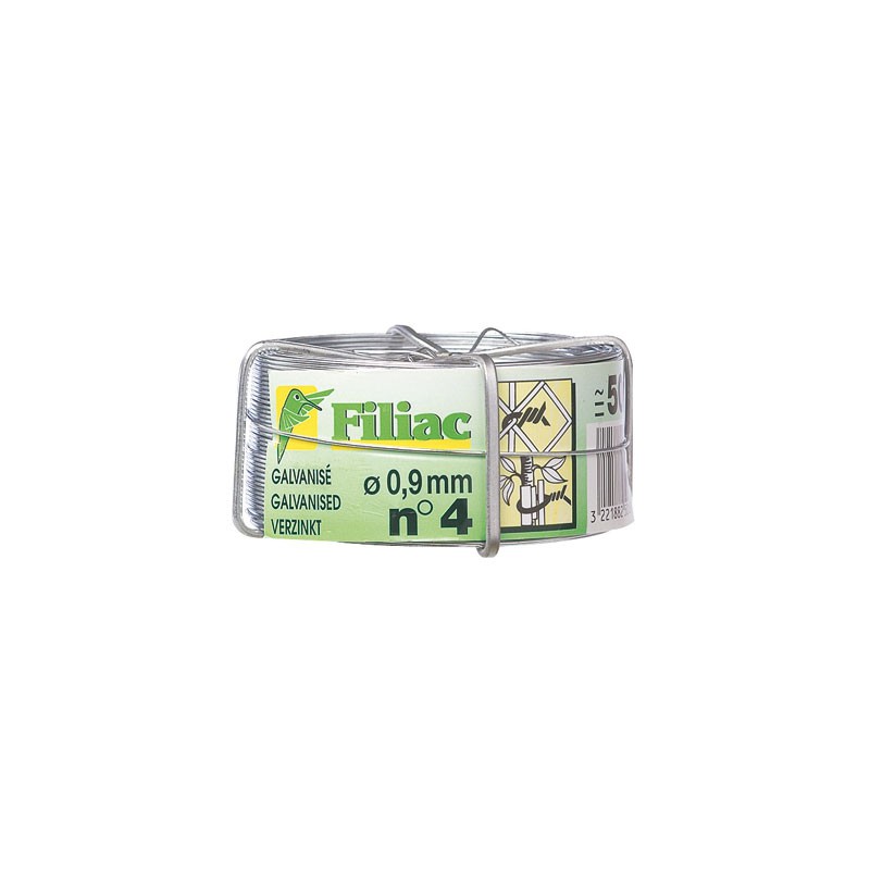 Bobine de fil de fer galvanisé N°4 - ⌀0.9 mm - FILIAC - Fils d'attache grillage - BR-154539