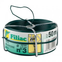 Bobine de fil galvanisé plastifié N°3 - Vert - FILIAC - Fils d'attache grillage - BR-154660