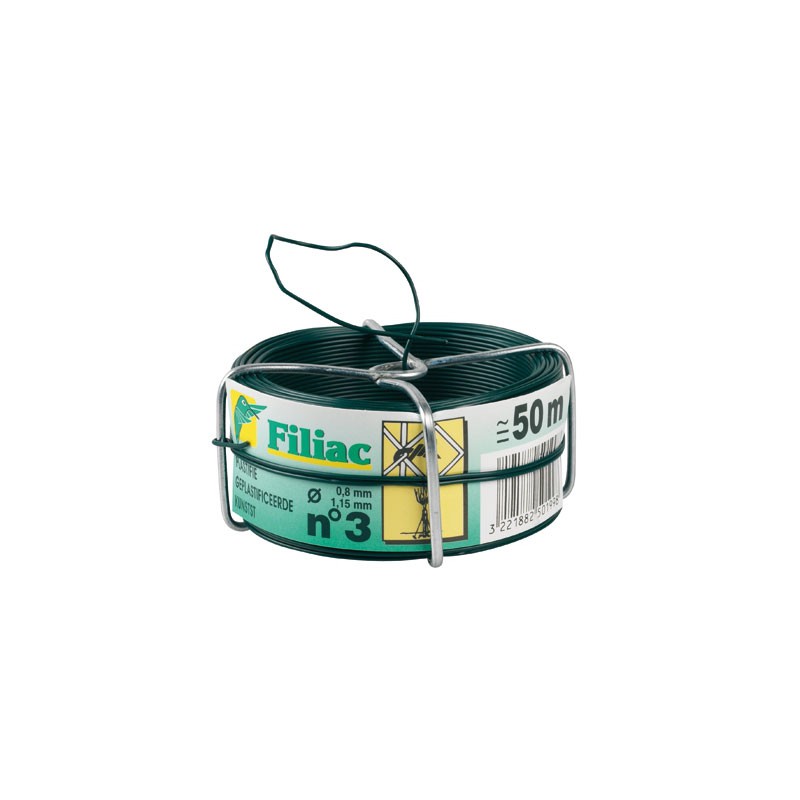 Bobine de fil galvanisé plastifié N°3 - Vert - FILIAC - Fils d'attache grillage - BR-154660