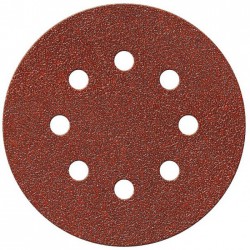 Disque corindon auto-agrippant 125 mm 8T - Grain 60 - Lot de 5 - SCID - Bande et patin abrasif - BR-044611