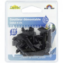 Goutteur démontable - Débit 4 L / h - Lot de 10 - CAP VERT - Goutte à goutte - BR-654440