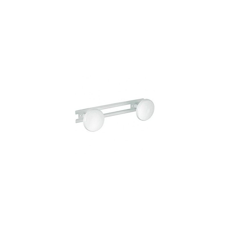 Patère 2 têtes laqué blanc - ⌀ 65 mm - GODONNIER - Accessoires salle de bain - BR-305634