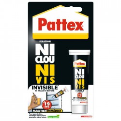 Ni Clous Ni Vis - Invisible - Prise immédiate - 40 ml - PATTEX - Mastic de fixation - BR-306824