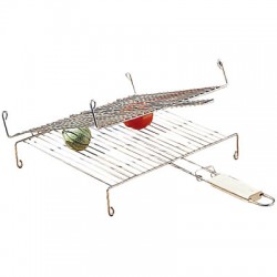 Grille barbecue double avec poignée - 35 cm - Accessoires Barbecue - BR-307902