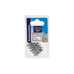 Aiguilles pour Crochet à  clouer en laiton - Lot de 20 - Crochet et support adhésif - DE-311514