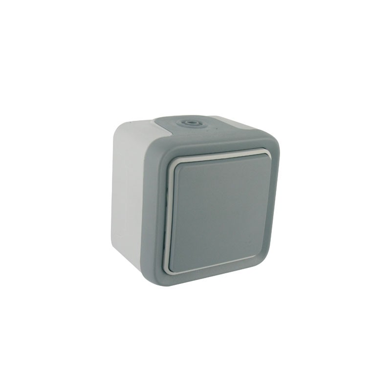 Interrupteur étanche Gris saillie simple Plexo - LEGRAND - Appareillage : Commandes / interrupteurs... - BR-404152