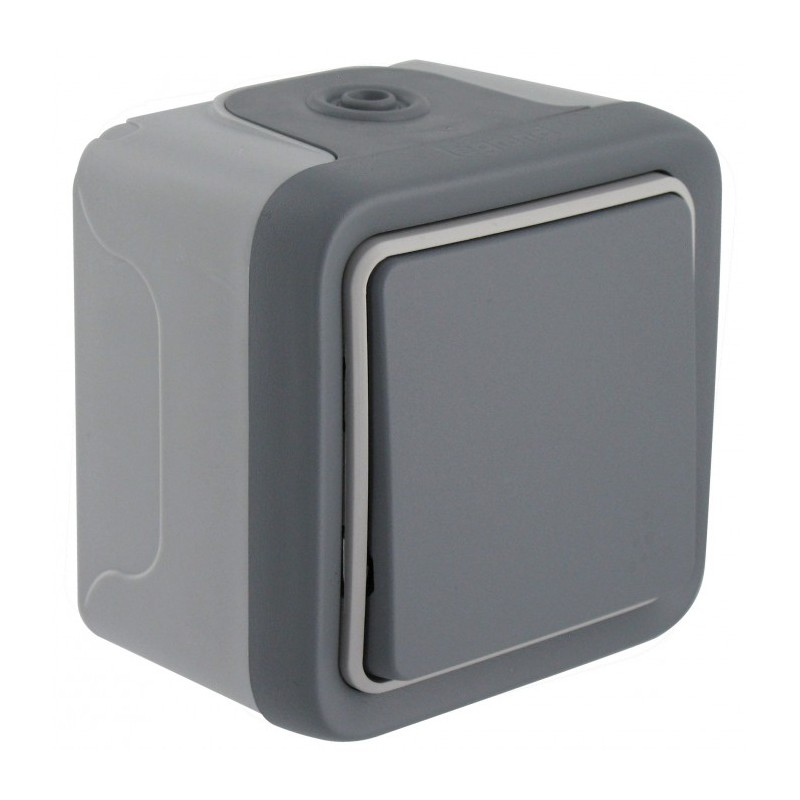 Poussoir simple No Plexo saillie - 10 A - Gris - LEGRAND - Appareillage : Commandes / interrupteurs... - BR-404161