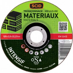 Disque à  tronçonner - Usage fréquent - 125 x 2.5 mm - SCID - Disque - BR-869830