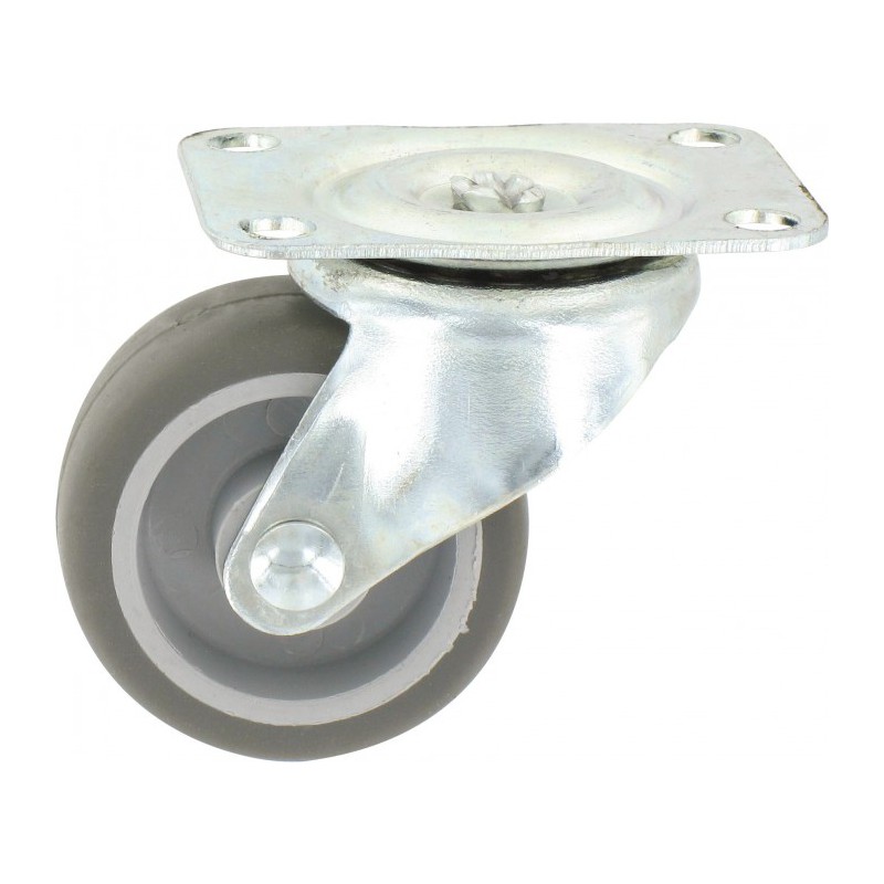 Roulette Mini-Roll à  platine pivotante - 62 x 50 mm - GUITEL - Accessoires de meuble - BR-454834