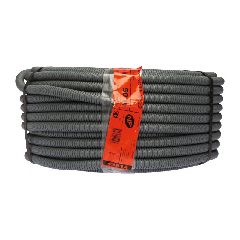 Gaine ICTA avec tire-fil - 50 M - Diamètre 16 mm - Gris - Gaines électriques - BR-585750