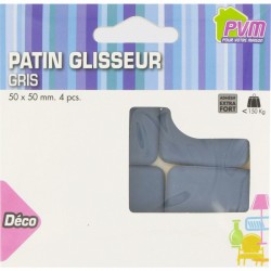 Patin glisseur carré - 50 x 50 mm - PVM - Patin / Embout de chaise - BR-480583