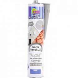 Mastic colle gris pour toiture et façade - 310 ml - PVM - Mastic maçonnerie - BR-822959