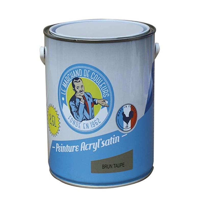 Peinture acrylique - Murs et plafonds - Satin - Brun Taupe - 2.5 L - ONIP - Peintures - MC70117