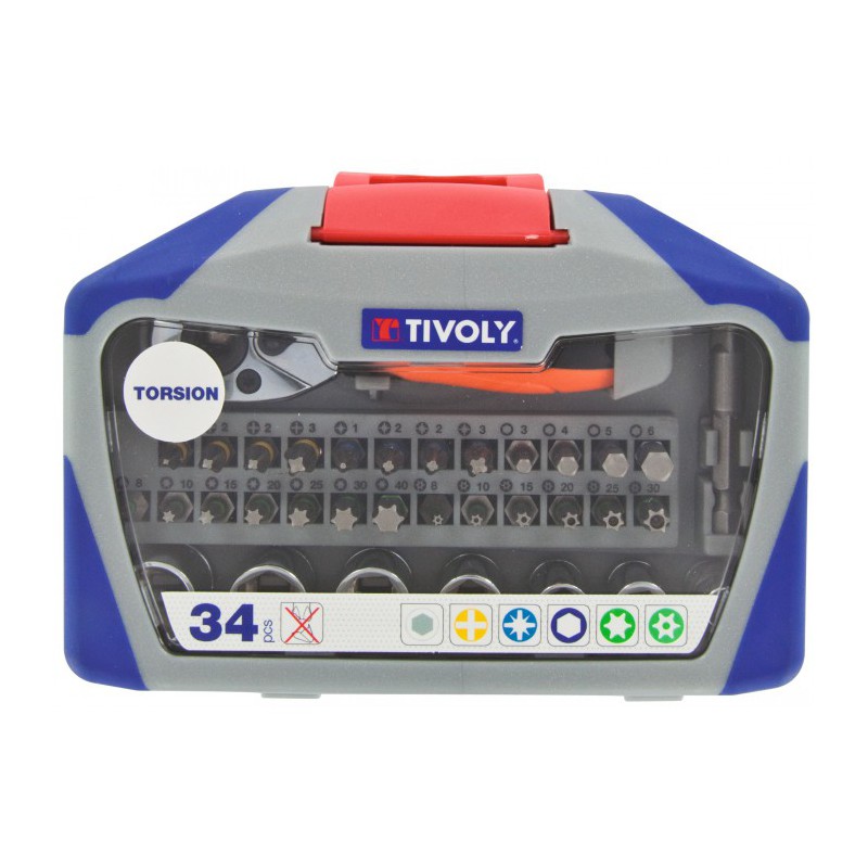 Coffret assortiment de vissage Tivoly - 34 pièces - TIVOLY - Douille / Cliquet - BR-124576