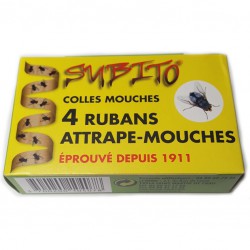 4 rubans attrape-mouches - Colles mouches - SUBITO - Insectes volants - COLLEMOUCHE