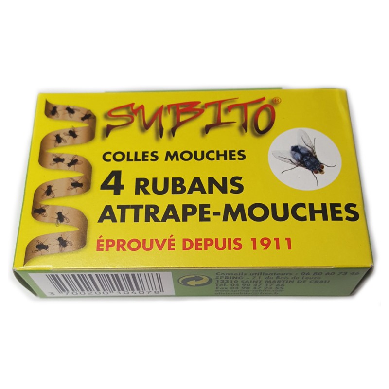 4 rubans attrape-mouches - Colles mouches - SUBITO - Insectes volants - COLLEMOUCHE