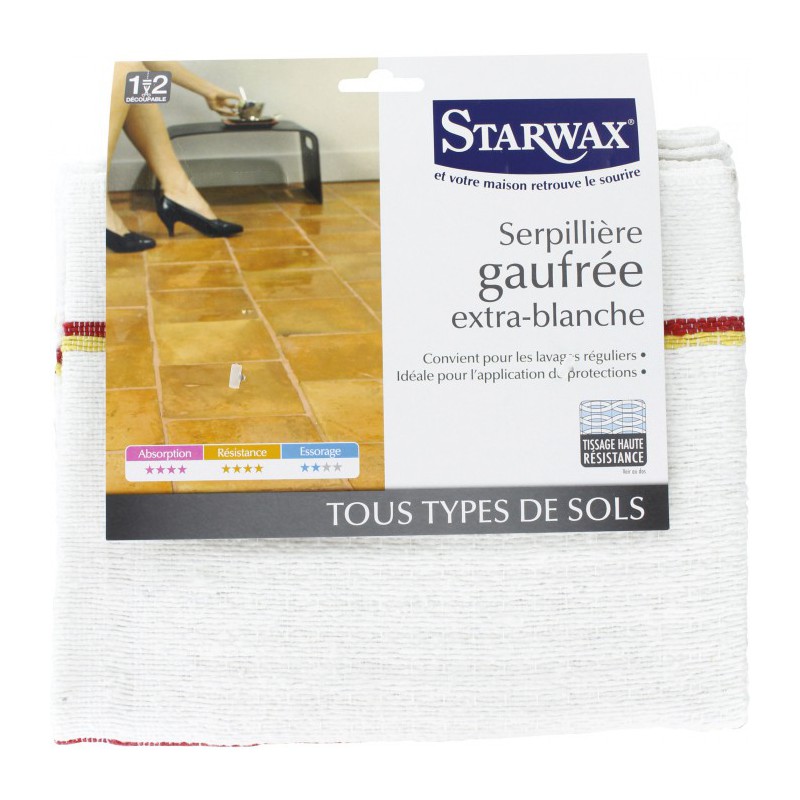 Serpillière gaufrée extra-blanche - STARWAX - Serpillière - BR-212521