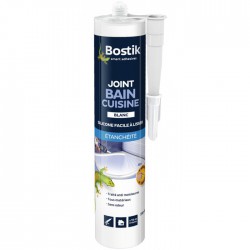 Mastic d'étanchéité - Bain / Cuisine - Facile à  lisser - 310 ml - Blanc - BOSTIK - Mastic sanitaire - BR-125131